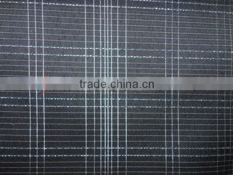 Yarn Dyed Check Fabric Silver Yarn