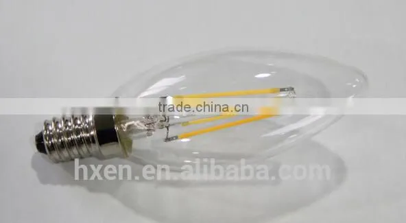 Full glass 400lm 4W E14 led filament candle bulb