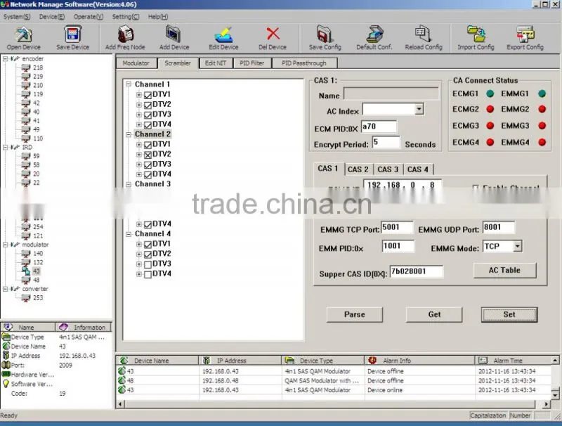 catv qam modulator dvb-c headend(8*ASI IN,4*DVB-C RF out)
