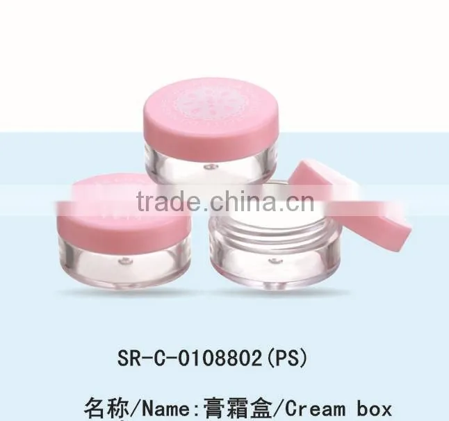 PS Ointment box plastic jar for 10g cosmetic cream recycled clear cream container