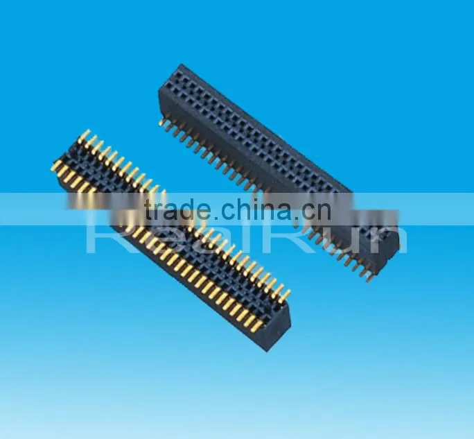 Gold Plated 0.8mm Pitch Double Row SMT Female Header