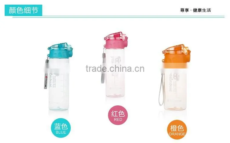 travel bottle/bpa free water bottle/plastic sports bottle with straw