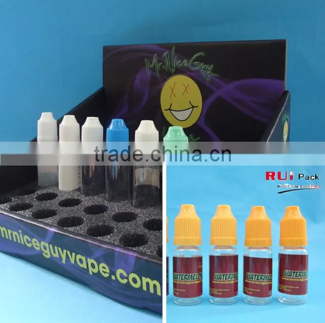 30ml PET e-liquid bottle with double insurance cap, plastic eye dropper bottle