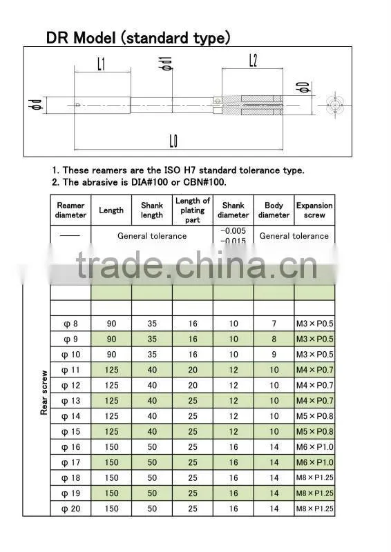 TAKEZAWA's DIAMOND and CBN REAMERS are made of finest diamond purchased from selected diamond dealers.
