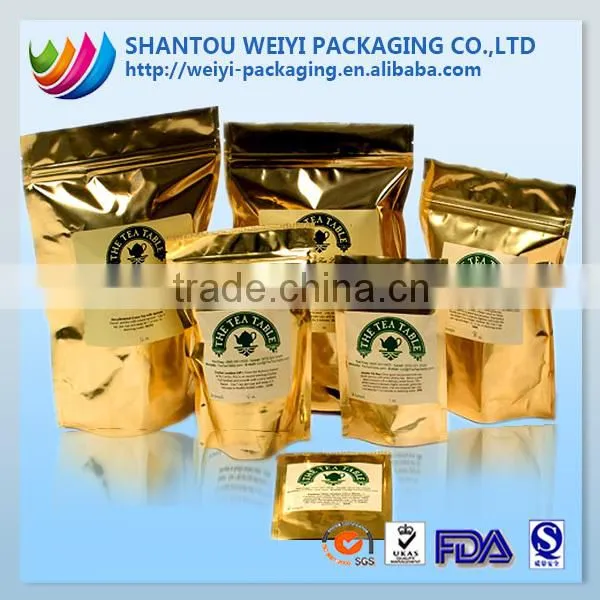 china wholesale plastic aluminum foil packaging bag for tea packaging