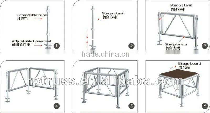 Hot selling stage!smart stage Load capacity 750kg/sq.m stage platform rentals