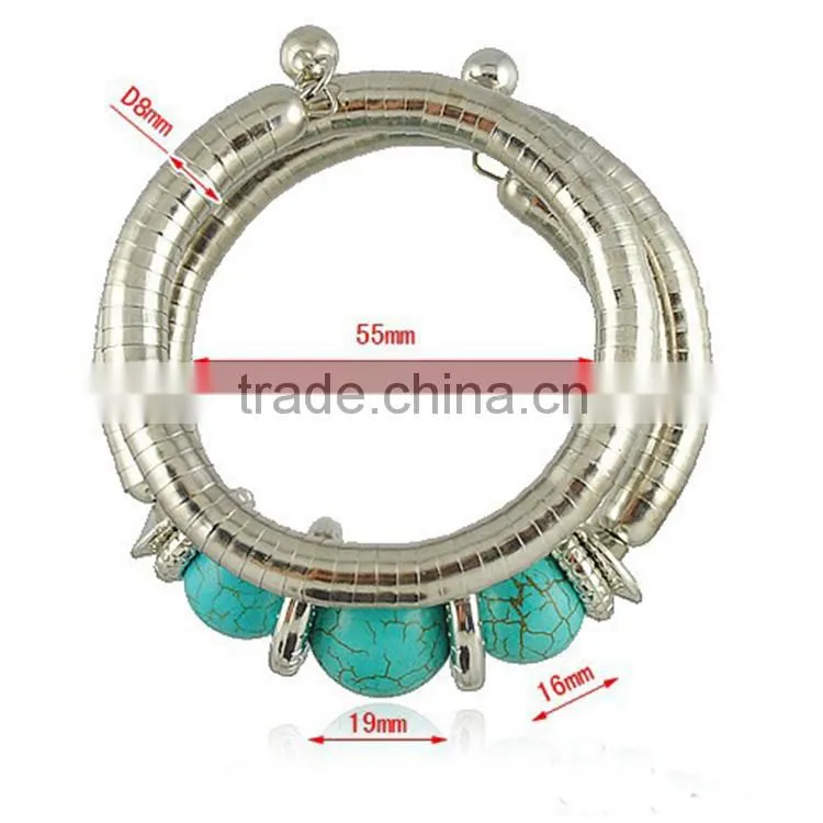 turquoise bead adjustable european 3 three layer bracelet