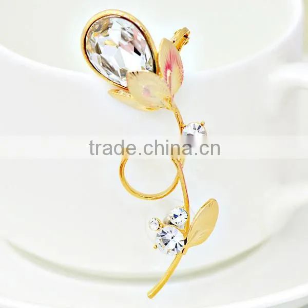 guangdong manufacturer crystal flower lily ear cuff