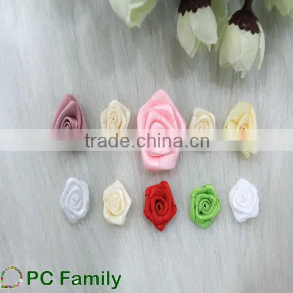 Satin ribbon rose for garment