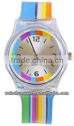 colorful strap transparent plastic watch made in China new product watches