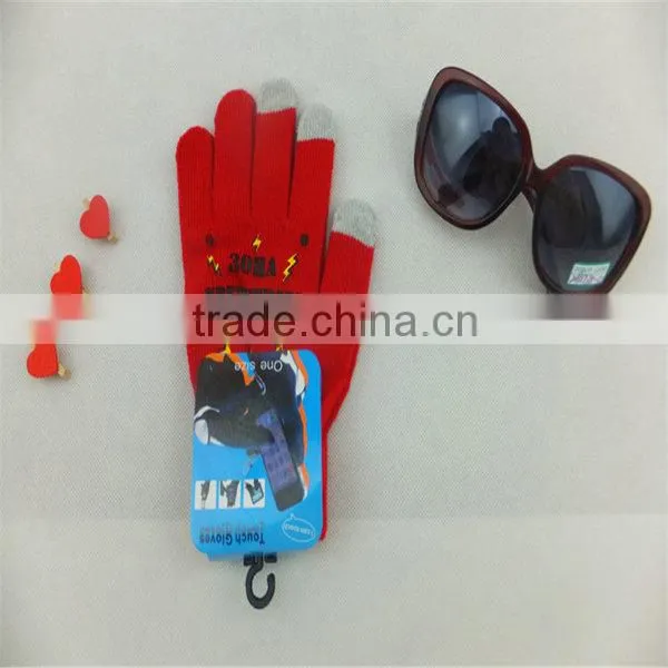 Jaquard acrylic winter touchscreen gloves for phone/ipad