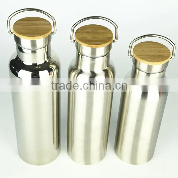 750ml Portable Single Wall Stainless Steel Water Drinking Bottle