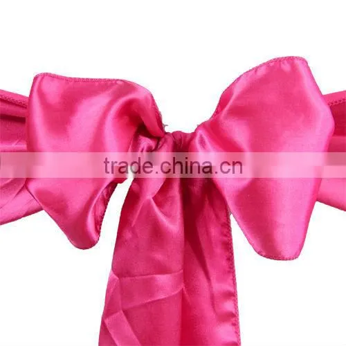 Wholesale Wedding Decoration Party Banquet 6x108inch Satin Chair Sash Bow