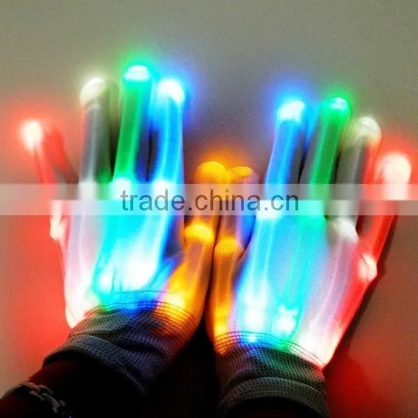 2016 halloween led fiber cheering glove,led gloves