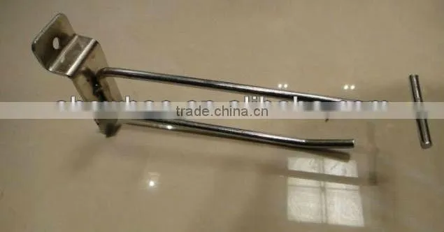 Retail Double Prong Supermarket Slatwall Hook Steel