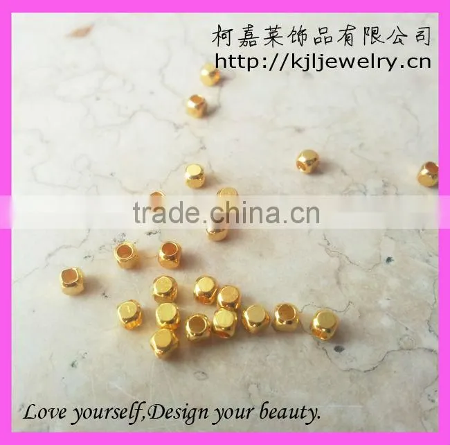 wholesale loose beads, metal gold alloy facted nugget beads