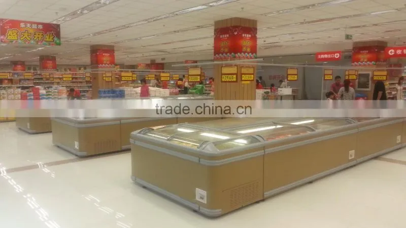 Island Freezer Supermarket Refrigeration Equipment CE commercial freezer curved freezer island freezer