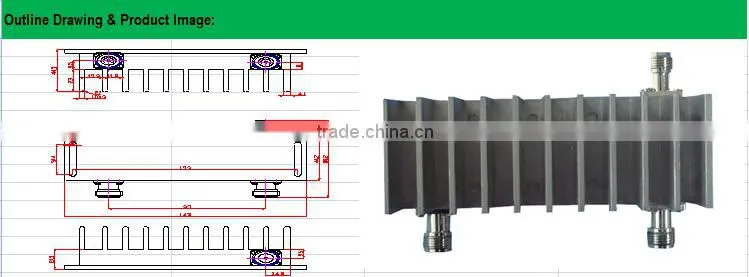 698-2700MHz rf 3dB Hybrid directional Coupler / 2:1 Combiner n type