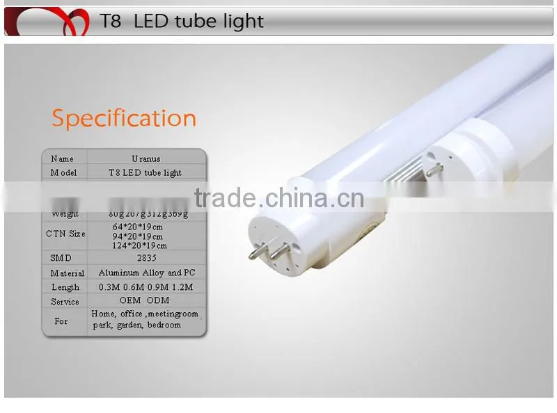 110v 220v B22 E27 3000K 4500K 6000K OEM ODM Alumimun and PC yellow led tube light