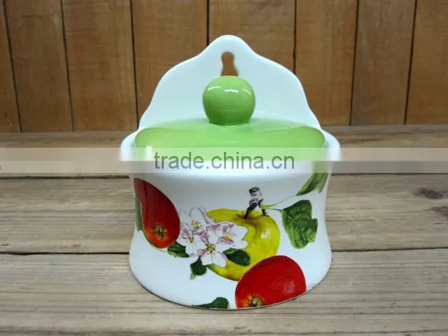 Beautiful Ceramic 3 Compartment Serving Dinner Dish in Apple Shape