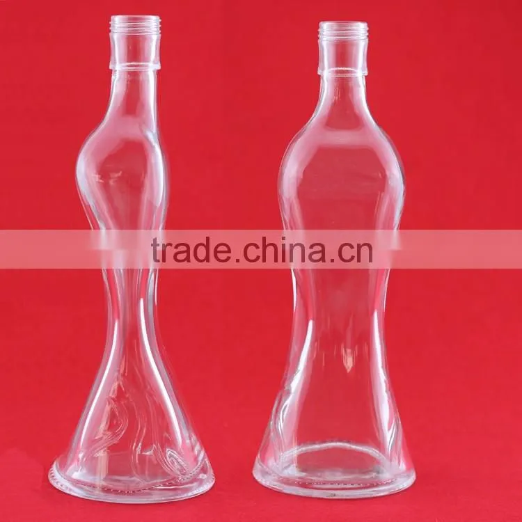 High quality heart gin bottle frosted alcohol bottle violin glass bottle
