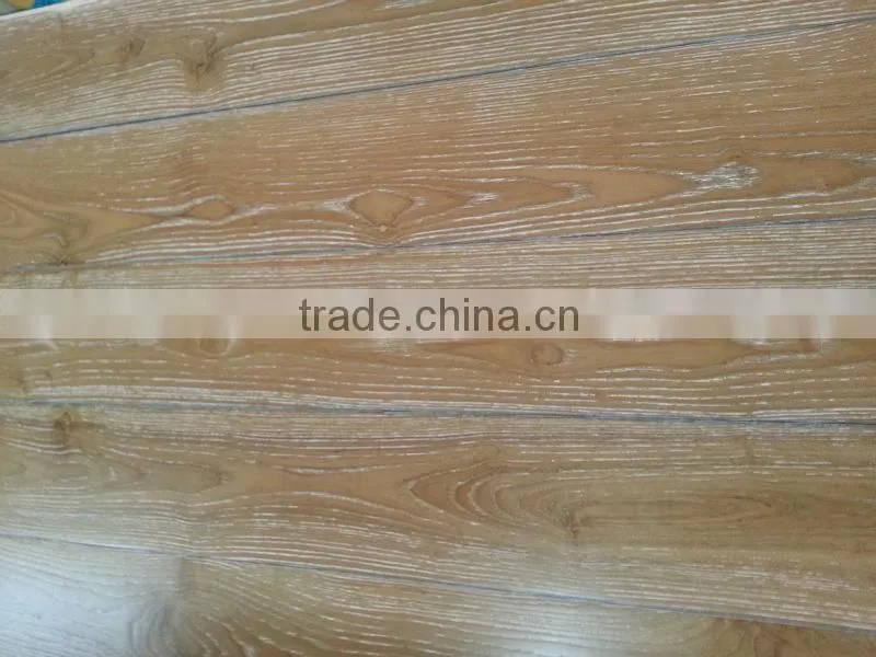 Rustic Light Wire-brushed Solid Ash Wood Flooring