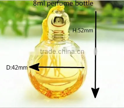 8ml colorful pink flat round perfume roller ball bottle