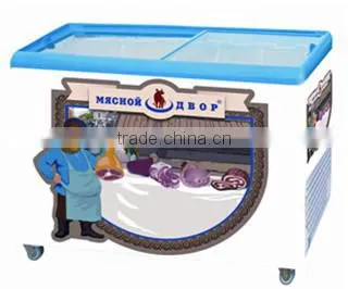 Supermarket Glass Door Display Ice Cream Freezer for Sale