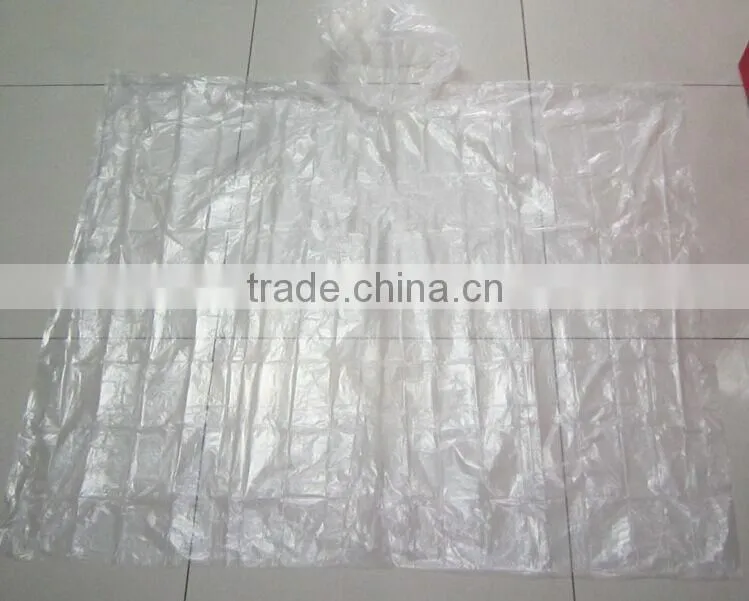 PE/PEVA poncho/raincoat with promotional price