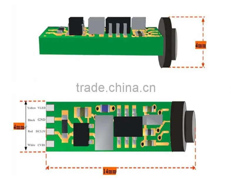 Smallest low power consumption ov 1/18 cmos chip camera module