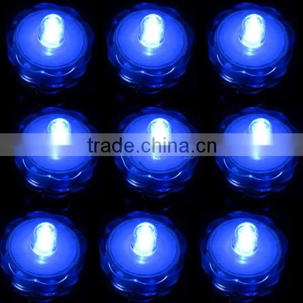 12Pcs Rechargeable Electric Water Submersible Led Tea Lights Candle Blue