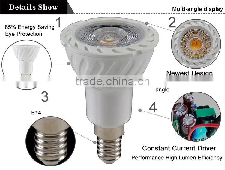Jiaxing LED spotlight MR16 LED small bulb COB Lens 7W TUV CE approved
