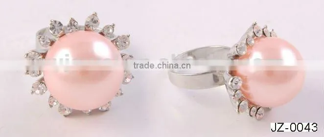 2012 new fashion silver pearl rings