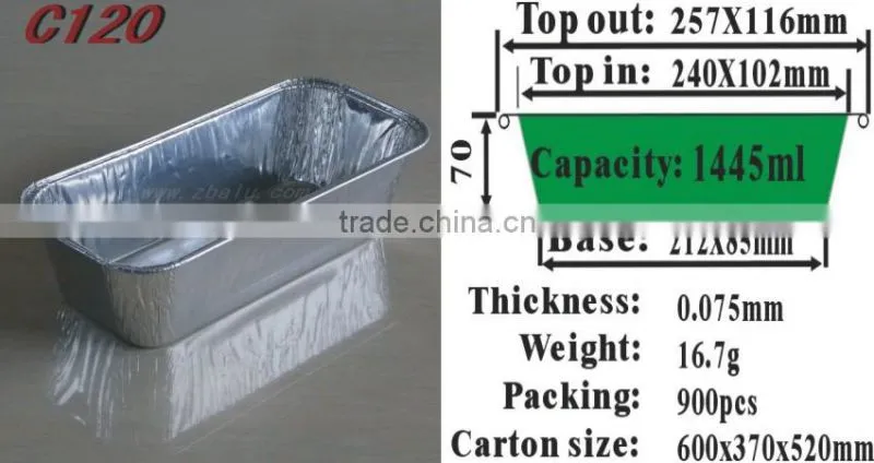 10 inches fast food foil box c120