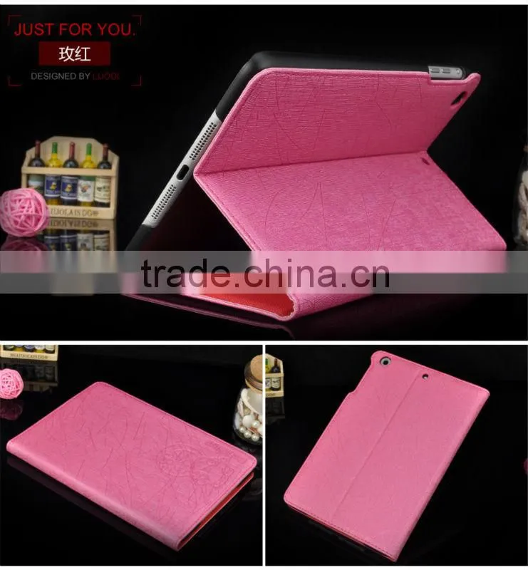wholesale made in china stand flip silk pu case for ipad mini 2