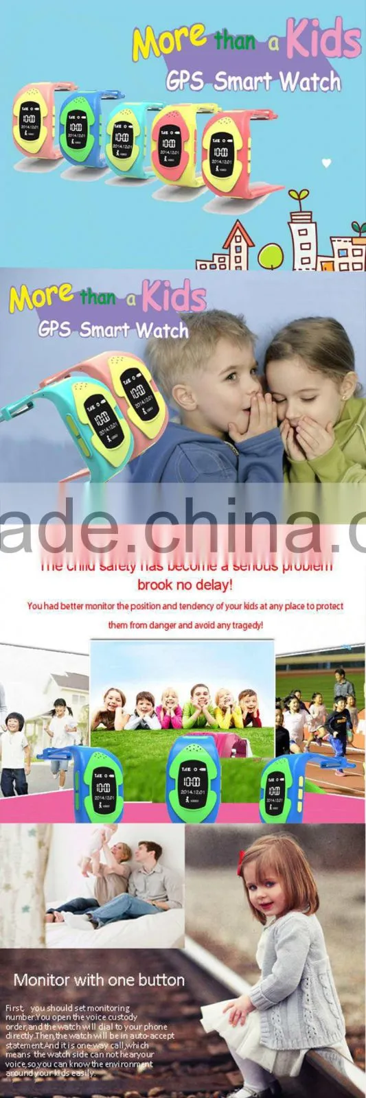 New Products Sos Kids Watch Smart With Remote Monitor Smart Watch Sim Card