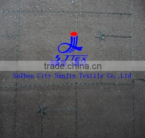 embroidered suede fabric /suede fabric