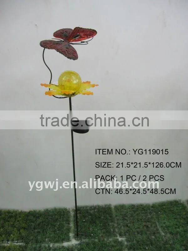 decorative metal butterfly solar garden decoration light