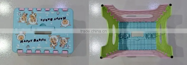Yellow Color Plastic Folding Stools, Mini Plastic Folding Stools