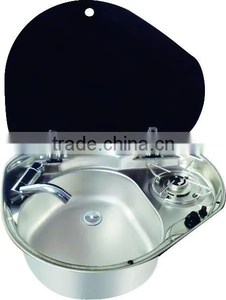 RV stainless steel one burner gas stove with kitchen sink GR-600