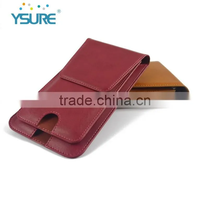 2016 Hot Sales New Style Double Pockets PU Leather Cases for Universal Mobile Phone