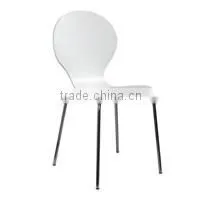 Cafe Bar Stools Chrome Frame Plywood Seat High Chair #HY3013