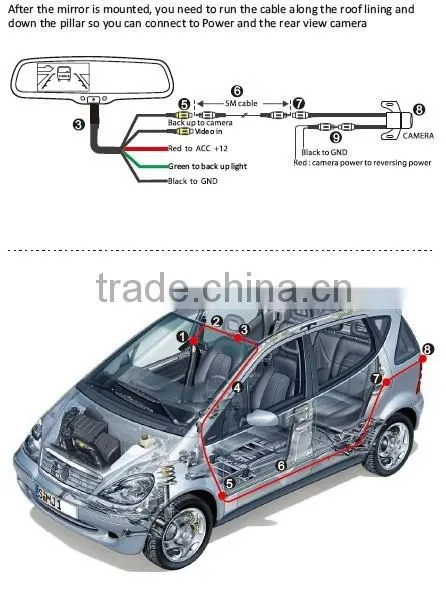 hino truck accessories Multiple Display Mirror Monitor EC auto-dimming OEM parking sensor backup camera