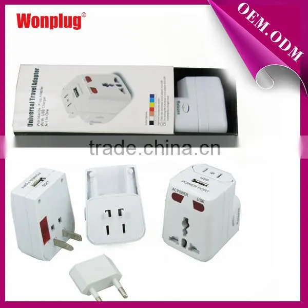 New patent all in one usb taiwan travel adaptor with many colors and low price