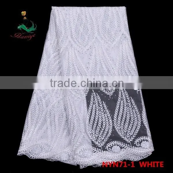 2016 Haniye African French net lace embroidery Tulle lace fabric for wedding and party /NYN71