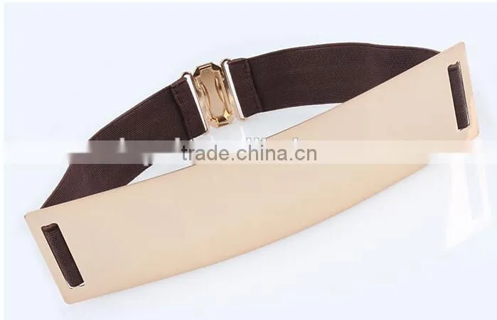 2014 Best metallic gold belt gold mirror belt women