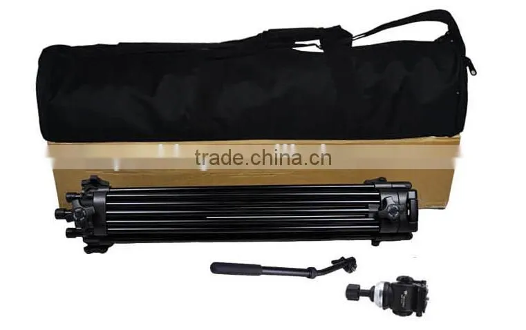 Professional video filming camcorder tripod with three dimensional damping ballhead