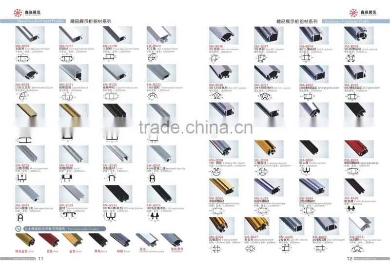 Nice jewelry display showcase profile jewelry store showcase aluminium profile for showcase