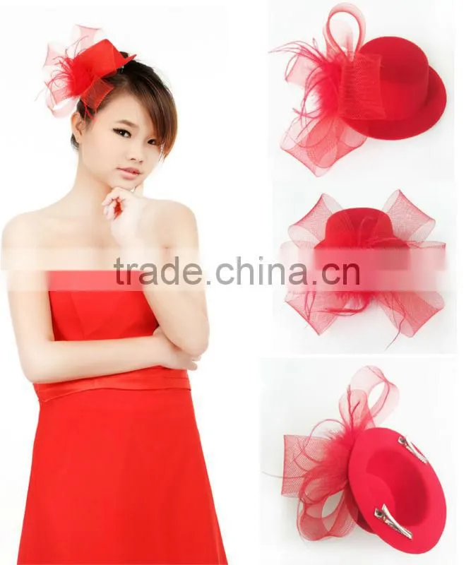 MYLOVE 2 colors feather hat in stock bridal hair accessory for women MLXM021