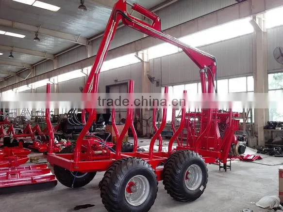 Forestry machine good quality Timber Trailer with Crane